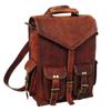 Real Genuine Men's Leather Backpack Bag Satchel Briefcase Laptop Brown Vintage