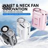 Stepless Wind Speed Fan Portable Waist Fan, Rechargeable Personal Body with Flashlight, Wireless Clip-on Neck Hanging Cooler for Belt Hip, Outdoor