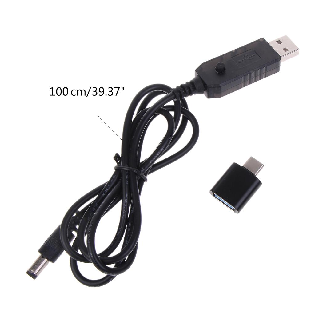 Универсальный кабель USB Type-C PD QC3.0 к 5 В-12 В с регулируемым напряжением, повышающий напряжение, кабель питания 5,5x2,1 мм для WiFi-роутера, светодиодной ленты