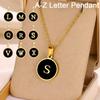 6Pcs DIY Letter Pendant Y2K Jewelry Making Charm Round Stainless Steel Pendant Jewelry Accessories
