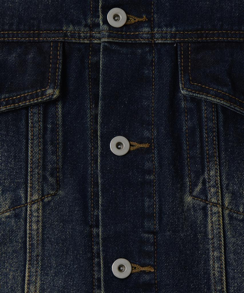 Musinsa Standard Big Brush Relaxed Denim Trucker Jacket [Dark Blue]