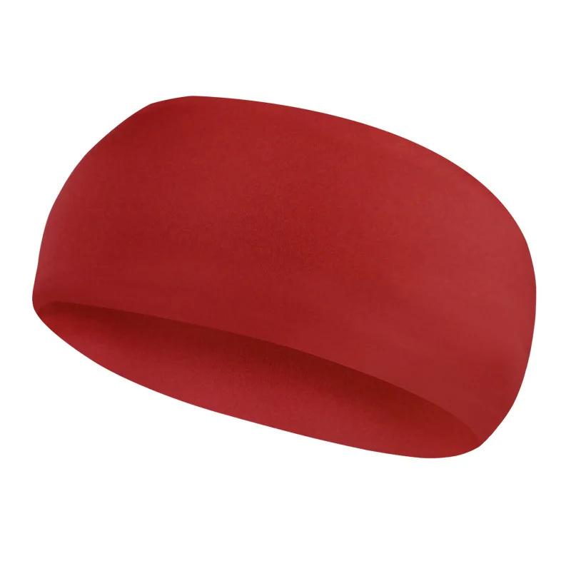 Men Headband High Elastic Gym Running Tennis Headwrap Sports Sweatband Solid Color Breathable Football Badminton Yoga Hair Bands