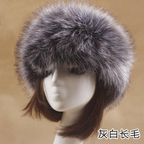 Autumn and winter imitation fur thickened hat, no empty top hat, warm hat ring, headgear, women's made fox fur brimless hat