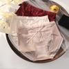 Lace-back Cross Satin Large-size Panties High Waist Pure Desire Women’s Panties