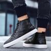 Fashion Casual Men's Leather Shoes Quality High Top Brown Shoes Men Comfort Skateboard Sneakers Men Moccasins Chaussure Hommes