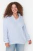 Women's Plus Size Sweater Blue Shirt Collar Thessaloniki Knitwear Sweater