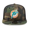 Throwback Miami Dolphins Mesh 9Fifty Snapback Cap wood camo