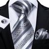 Hi-Tie Fashion Mens Wine-Red Paisley Necktie Hanky Cufflinks for Business Wedding