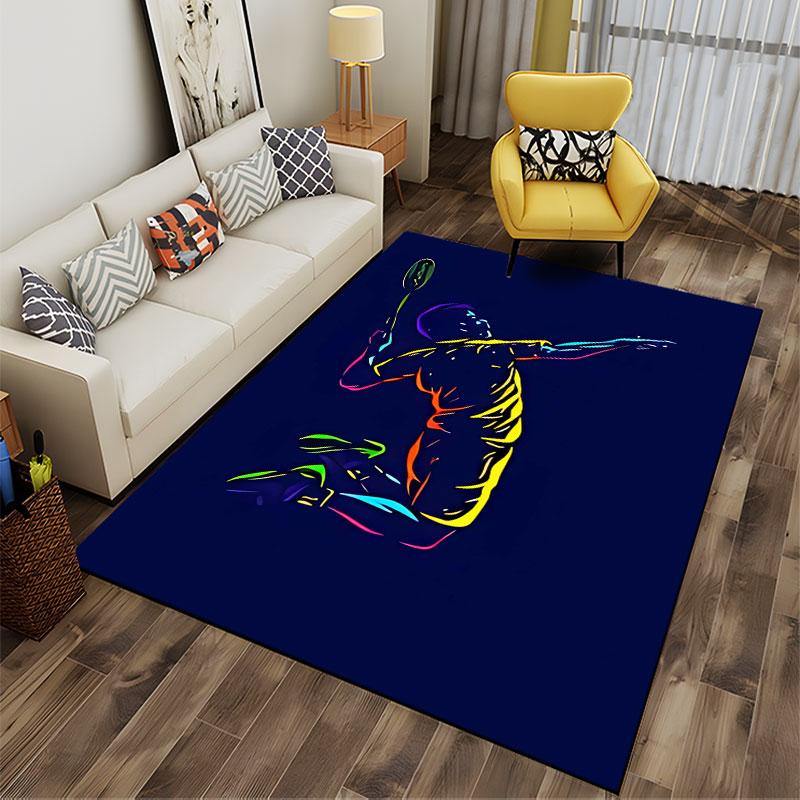 Badminton Neon Art Design suitable as a non-slip mat for the living room or bedroom sofa