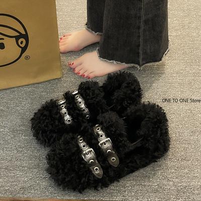 Зимняя обувь женские сабо на платформе с круглым носком мокасины с мехом мелкое крепление повседневные женские кроссовки мокасины новые удобные криперы S