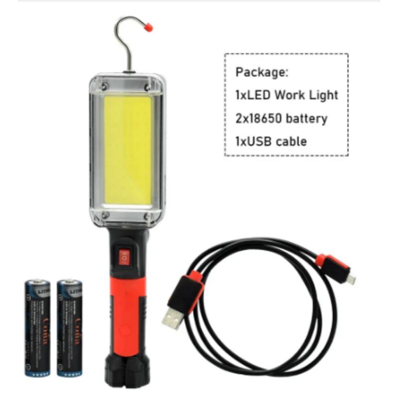 COB Work Light Maintenance Lights USB Charge Handheld Lamp Magnetic Adsorption Portable Flashlight Outdoors Camping Light