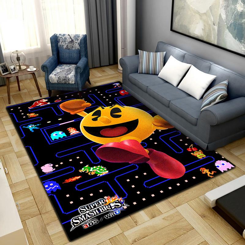 Pac-man Game Rug Carpet Large Area Rug Non Slip Washable Floor Mat Gamer Room Bedroom Home Decor LXR81