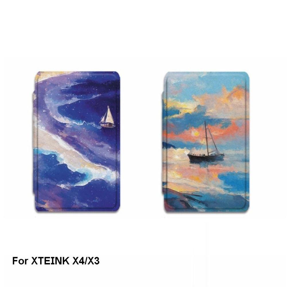 Shockproof Magnetic Case Oil Painting Design Folio Shell Protective Cover for XTEINK X4/X3