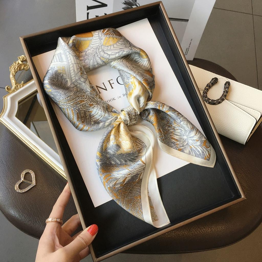 Luxury Silk Shawl Square Scarf for Women Satin Fashion Wraps Neckerchief Female Hair Bands Ribbon Headband Bandana Woman Hijab