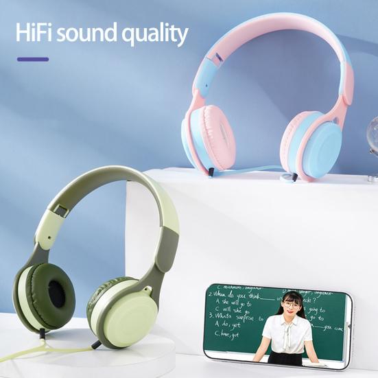 Детские проводные наушники Stereo Surround Mega Bass HD-совместимая высокопроизводительная складная студенческая гарнитура для звонков с микрофоном для игр