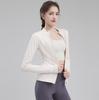 Women's High Collar Quick-Dry Yoga Jacket - Slim Fit, Non-Slip Zipper, Long Sleeve, Nude Feel Sportswear