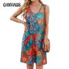 Women's Spring and Summer New Printed Halter Loose Casual Sleeveless Dresses
