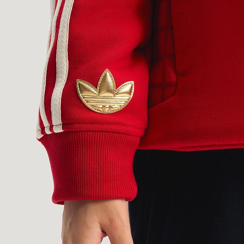 adidas Детская толстовка с капюшоном и подкладкой из флиса с трилистником