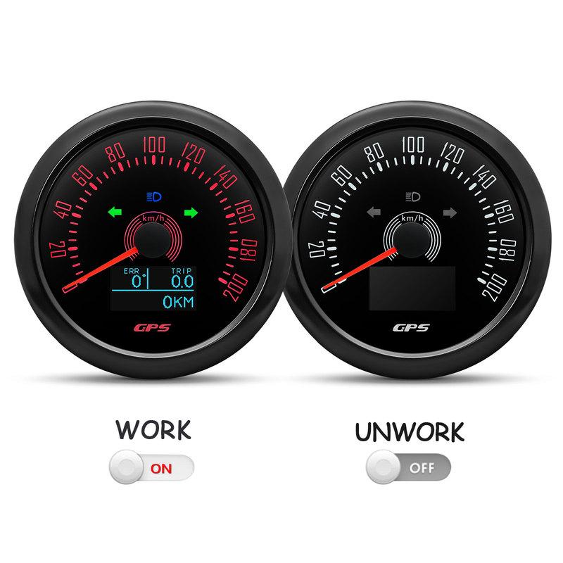 7 Color Backlight GPS Speed Gauge 85mm Speedometer With GPS Antenna Speed Indicator For Motorcycle Marine Boat Car Waterproof