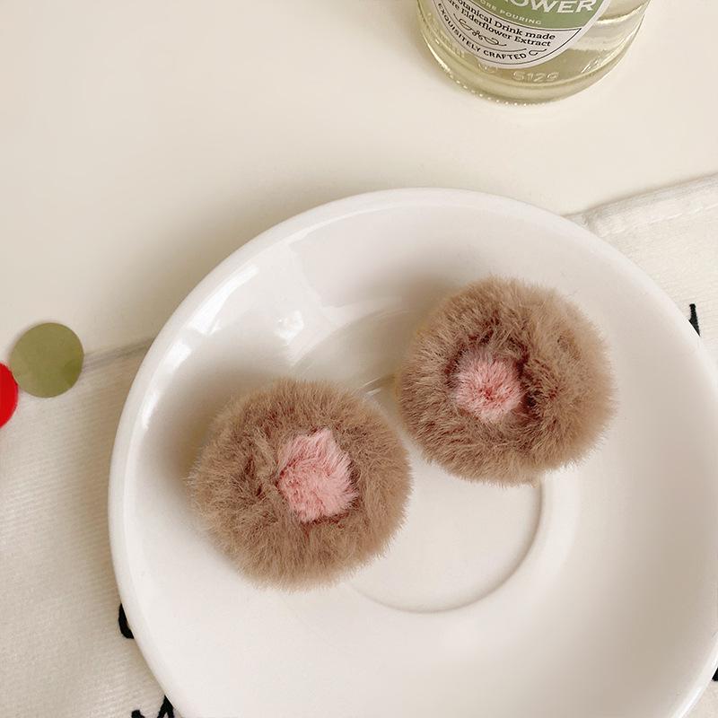 3D Плюшевые Заколки для Волос с Кошачьими Ушками - Милые Аксессуары для Челки в Японском Стиле