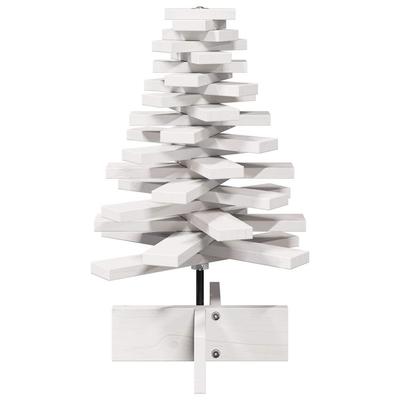 White Wooden Christmas Tree for Decoration 60 Cm Solid Pine Wood