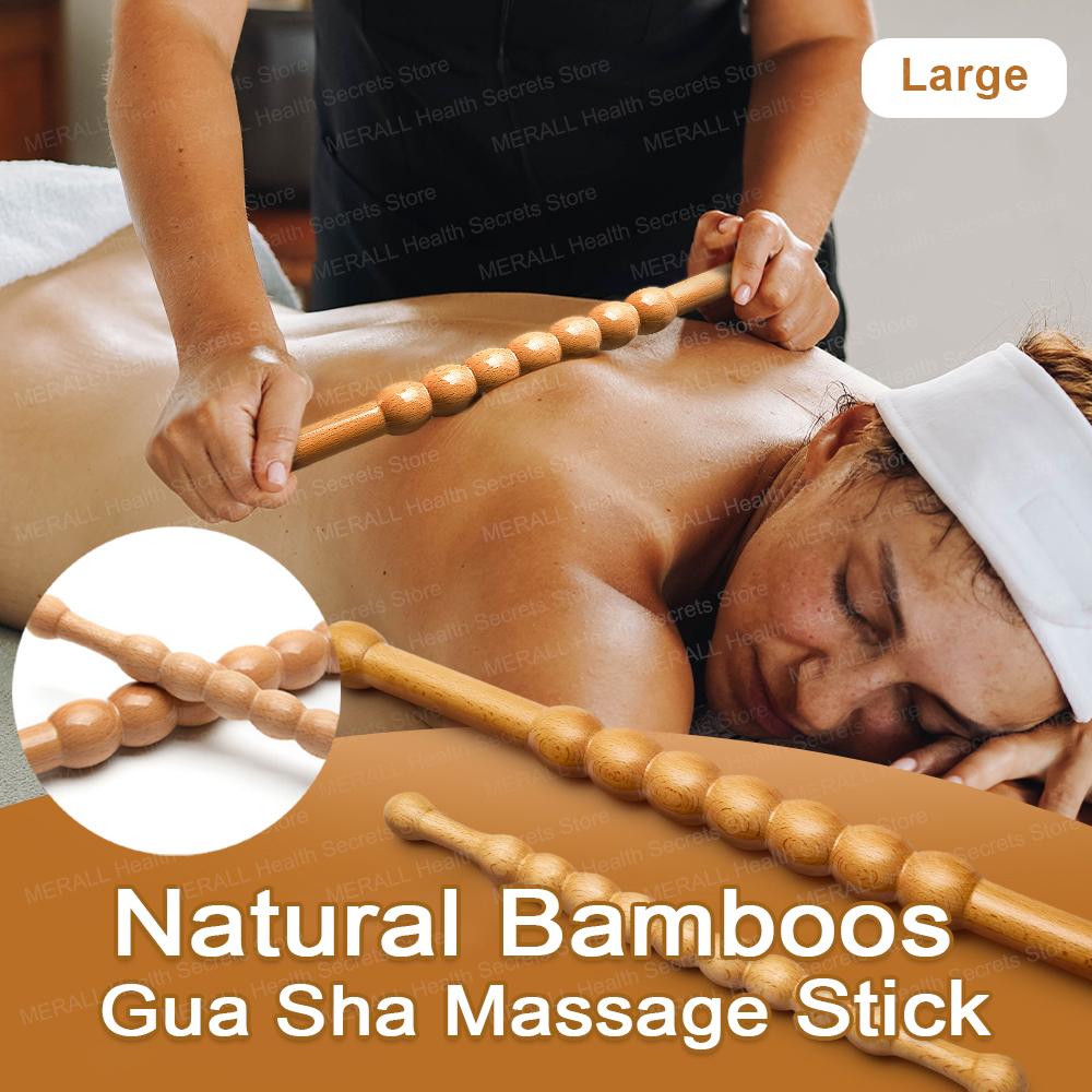 Bamboo Guasha Massage Stick Natural Bamboo Massage Stick Set Wood Therapy Anti-Cellulite Pain Relief Scraping Massager Relaxtion