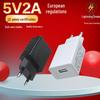 Высококачественное USB-зарядное устройство для смартфона, сертифицированное CE, 5В 2А, для путешествий (Европа)