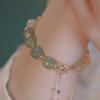 Модный изысканный браслет из бисера зеленого имитации нефрита для женщин, элегантная сладкая цепочка на запястье, стиль суда, банкет, повседневные ювелирные изделия
