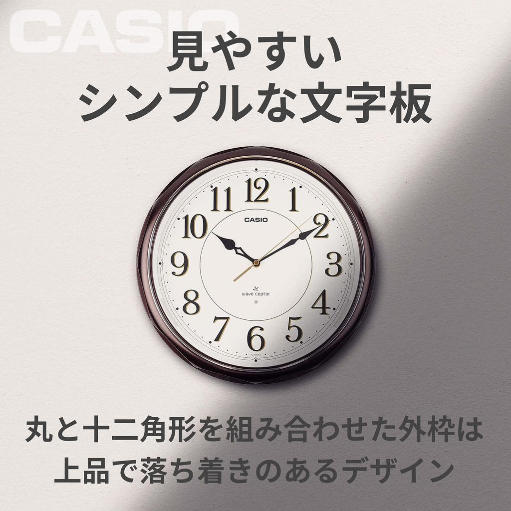 Casio Диаметр настенного радиоприемника, секундная стрелка всегда останавливается на часах, волна, коричневый, 33 см, аналоговый, вкл., ночной режим, IQ-1051NJ-5JF