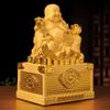Maitreya Buddha Golden Statue Ornament Wealth Attraction Savings Bank Laughing Buddha Wealth Box Living Room Decoration