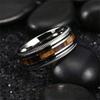 Модные серебристые мужские кольца из нержавеющей стали и дерева Коа с пилообразным краем, обручальные кольца для мужчин и женщин, свадебные украшения, подарки