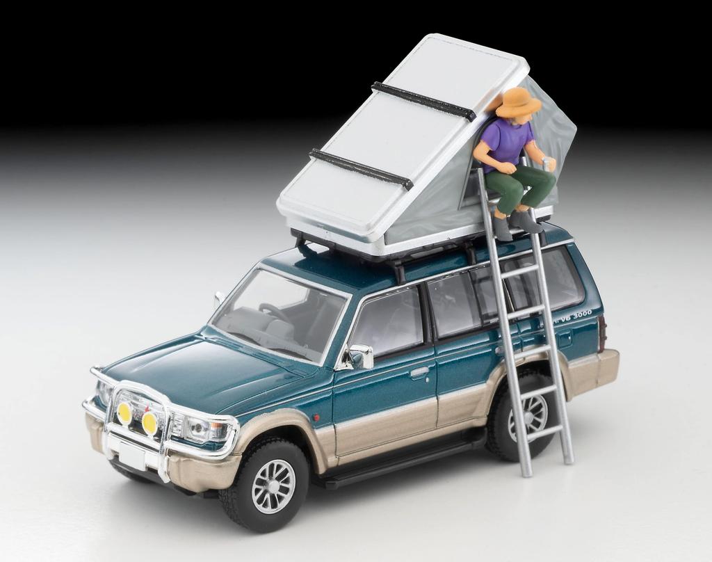 TOMYTEC Tomica Limited Vintage Neo 164 LV-N206c Mitsubishi Pajero Mid Roof Wide VR Автомобиль с дополнительными деталями GreenBeige 1991 модель с палаткой и