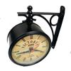 4" Black Finish Victoria Station Double Sided Wall Clock/Home & Office Decorative Clock/Best for Gift