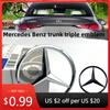 Car Sticker 90mm ABS Chrome Black Logo Mercedes Emblem Rear Star Badge For Mercedes Benz W203 W206 W212 X253 W167 W166 W247 C E