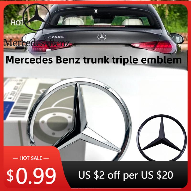 Car Sticker 90mm ABS Chrome Black Logo Mercedes Emblem Rear Star Badge For Mercedes Benz W203 W206 W212 X253 W167 W166 W247 C E