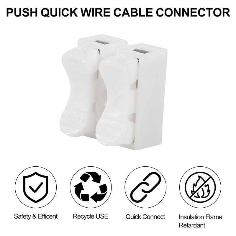 50 шт. 2-полюсных быстрозажимных соединителей для проводов, клеммы для люстр, клеммы для электрических кабелей для безопасной скрутки проводов