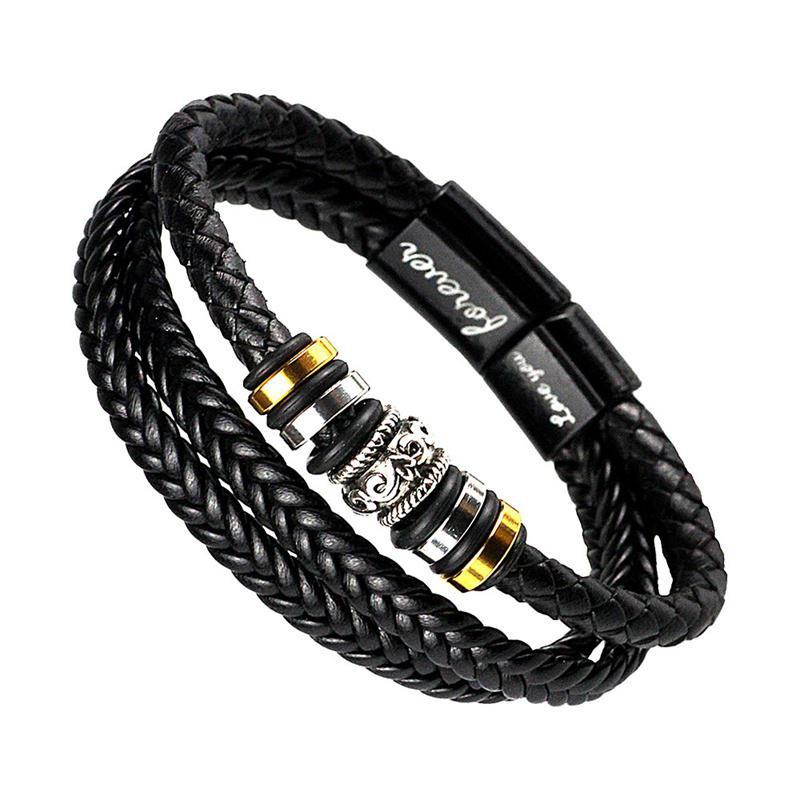 Кожаный браслет ручной работы своими руками Кожаный тканый многослойный мужской кожаный браслет Винтажный браслет YSL