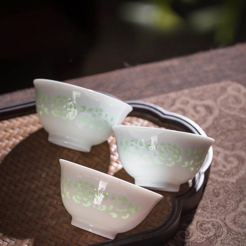 1 шт. Чисто-белый полый изысканный набор для кунг-фу чая, высококлассная чайная чашка, чайная пиала, чайная комната, одинарная чашка мастера, чайная чашка