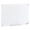 Magnetic Glass Whiteboard, Dry Erase Board 900 x 600 mm, Wall-Mounted Large White Glassboard Frameless, with Marker Tray, an Eraser and 2 Markers,