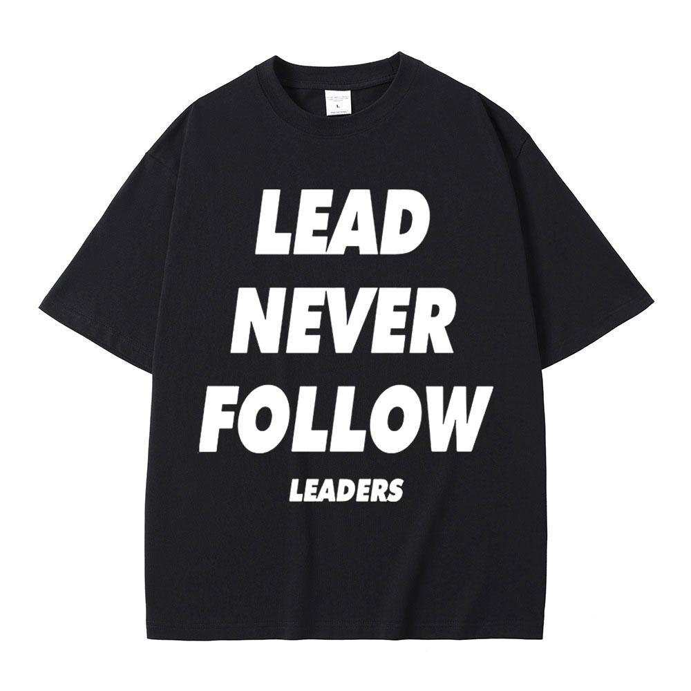Рэпер Chief Keef Футболки с принтом Lead Never Follow Leaders Унисекс Женская Мода Хип-Хоп Винтажная Футболка Хлопок Повседневная Оверсайз Футболки