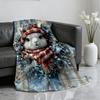 Cute Christmas rabbits squirrel alpacas wolve Blanket Soft Throw Blanket for Home Bedroom Bed Sofa Picnic Office Blanket Gift