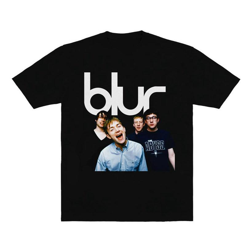 BLUR Bands Британский Рок Панк Музыка Хлопок Свободный Повседневная Готовая к Носке Американский Кэжуал Футболка с Принтом с Коротким Рукавом