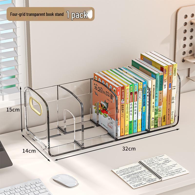 Desktop Bookshelf Organizer: Fixed Book Storage Divider & Office File Rack