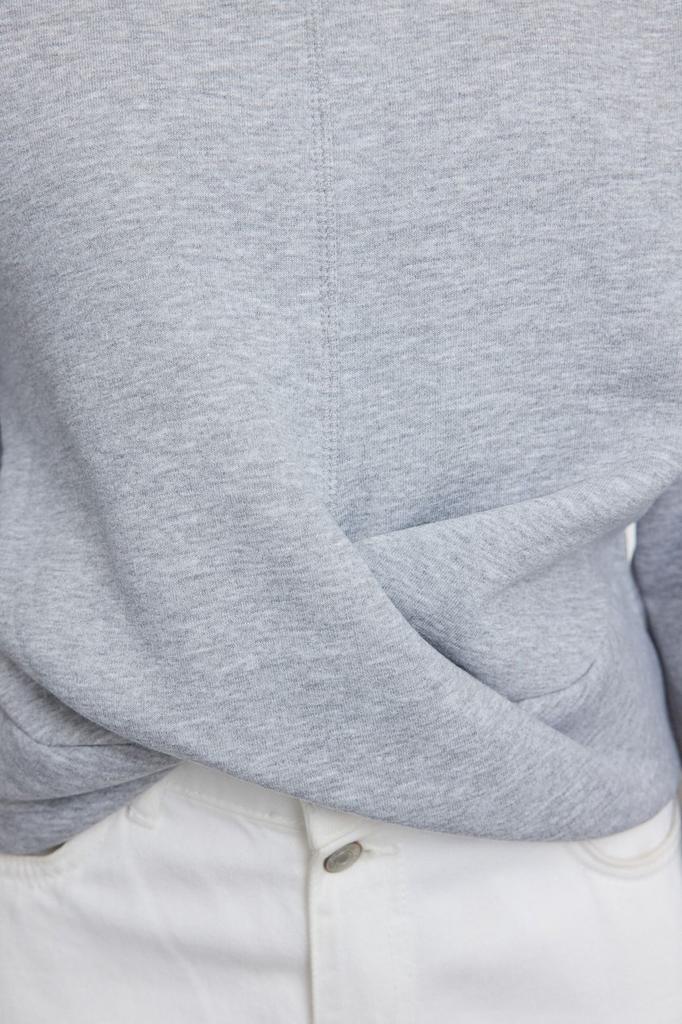 Женская модная стильная толстовка сиреневого цвета с детальной детализацией, толстая внутри флисовая вязаная толстовка с круглым вырезом