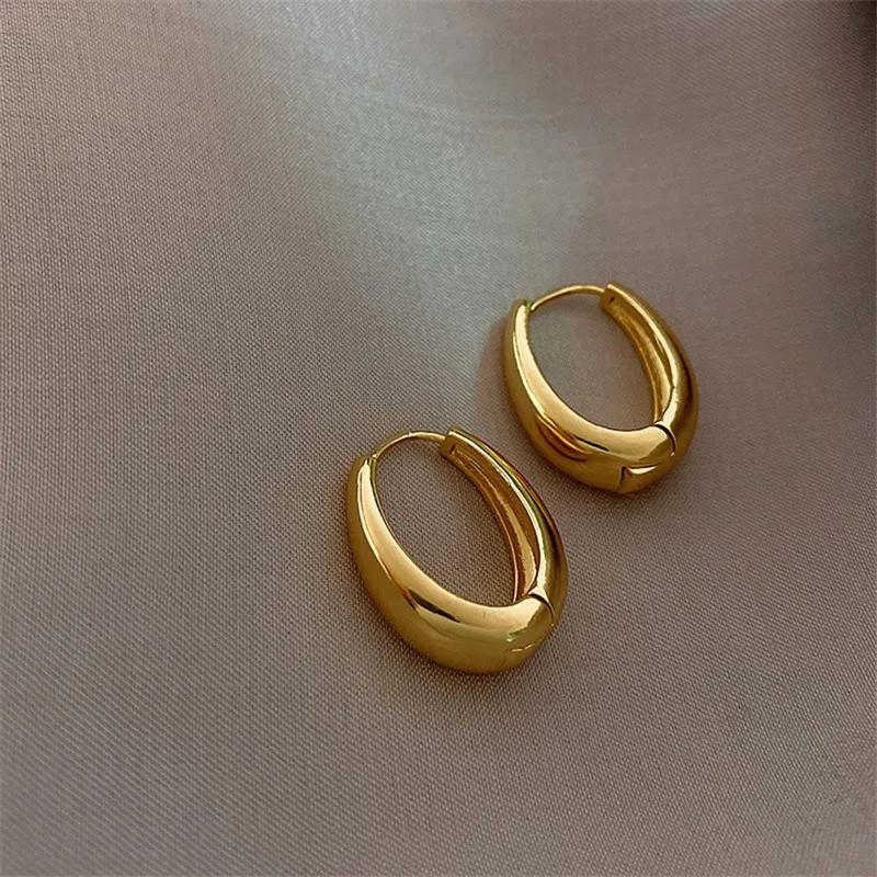 Luxury Top Quality Smooth Star Zircon Hoop Earrings for Women Girls Metal Chunky Sun Rhinestone Ear Buckle Punk Y2K Jewelry