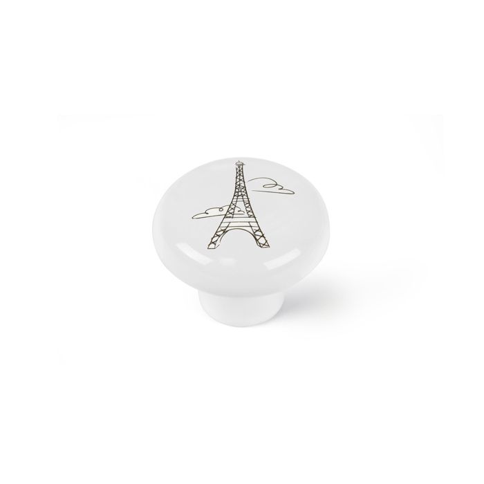 Ручки для мебели - REI - Модель E816 - Фарфор - Ø40мм - Глянцевая отделка