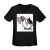 Nyanko Great War Battle Cats Футболка Женская с коротким рукавом Футболки с круглым вырезом Одежда Хлопок Летние футболки Уличная одежда