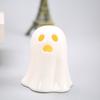 Ceramic Ghost Light Up Decor Small White Ghost Figurine LED Halloween Ghost Tabletop Ornament for Indoor Home Decor