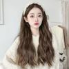 Clip in Half Headband Wig Korean Style Long Wavy Curly  Hair Wide Knit Headband Wig  Party