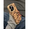 Line Puppy Bear for Apple 16 ProMax Phone Case for IPhone 15 Brown 14 Leather 13 Matte 12